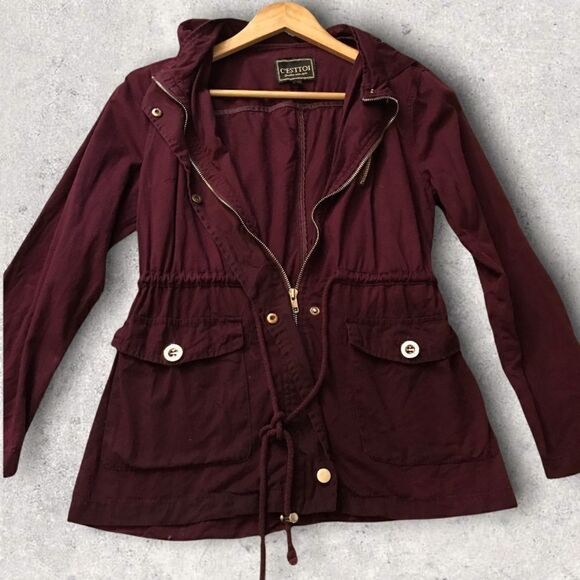 : : C’ESTTOI Cinch Waist Jacket Coat with Hoodie : : - Picture 11 of 11